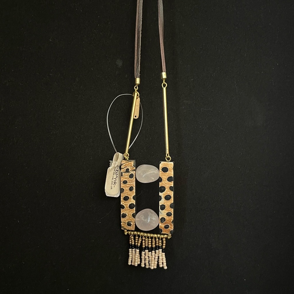 Anthropologie Leopard and Stone Necklace